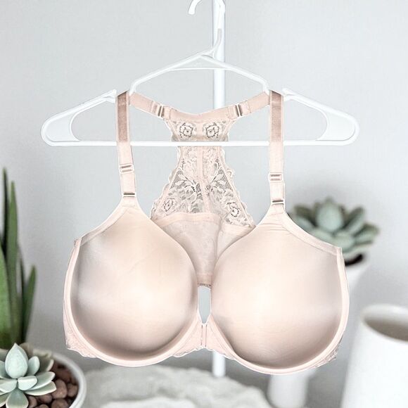 Torrid Womens Perfect T Shirt Front Close Bra  44DDD Pink Lace Intimate Lt Lined - Picture 1 of 6